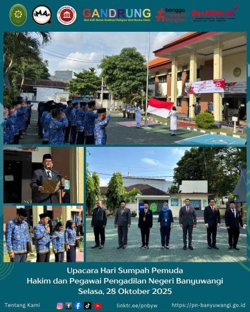 Upacara Peringatan Hari Sumpah Pemuda ke-97 Pada Pengadilan Negeri Banyuwangi